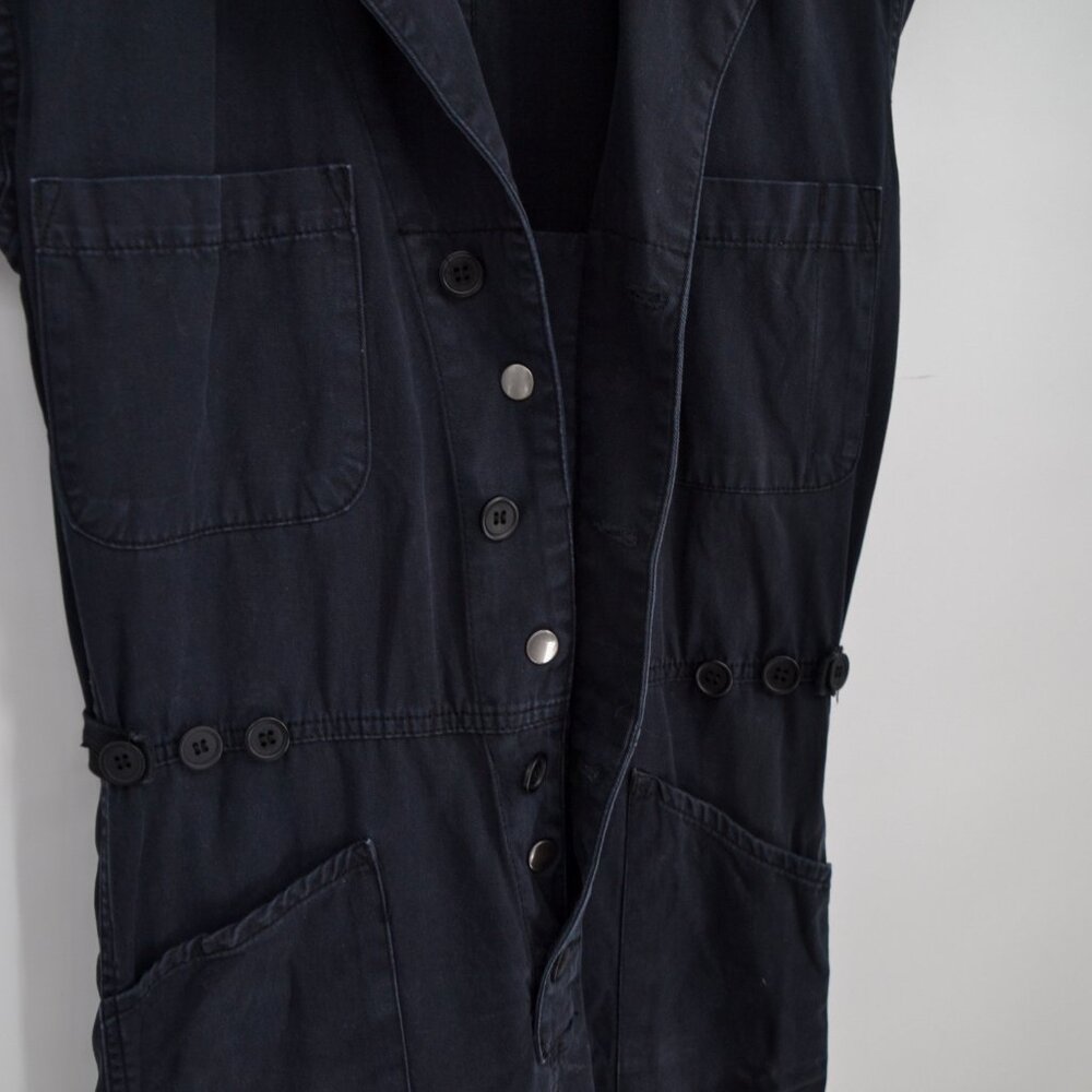 Pistola Grover Field Jumpsuit in Fade To Black XS Short Sleeve Button Up Utility - Picture 6 of 8